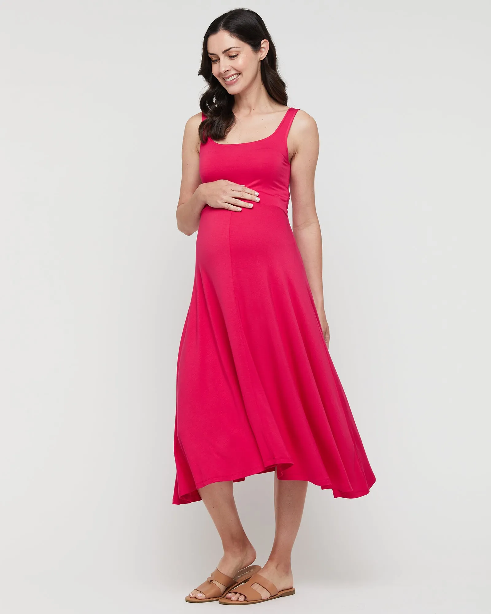 Melanie Maternity Dress - Magenta