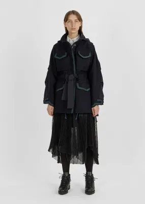 Melton Wool Belted Coat