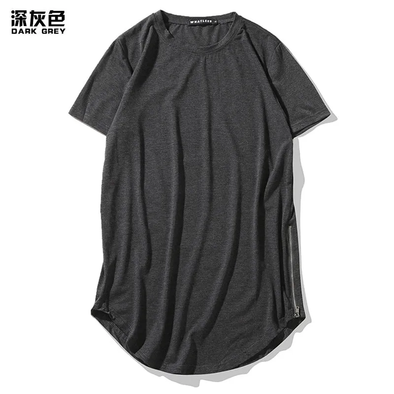 Men Crewneck Double Zippers Short Sleeves T-Shirt