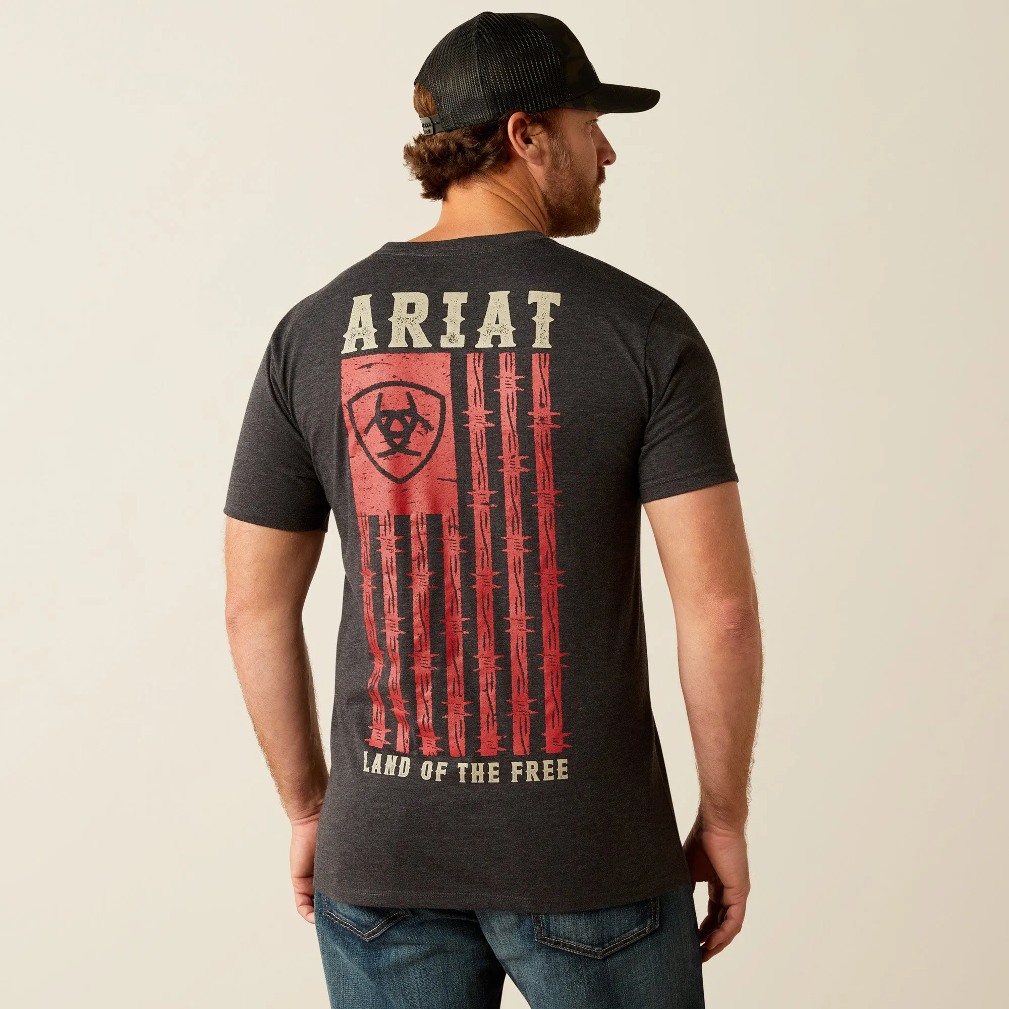 Men's Ariat Barbed Flag Short Sleeve T-Shirt - 10053985