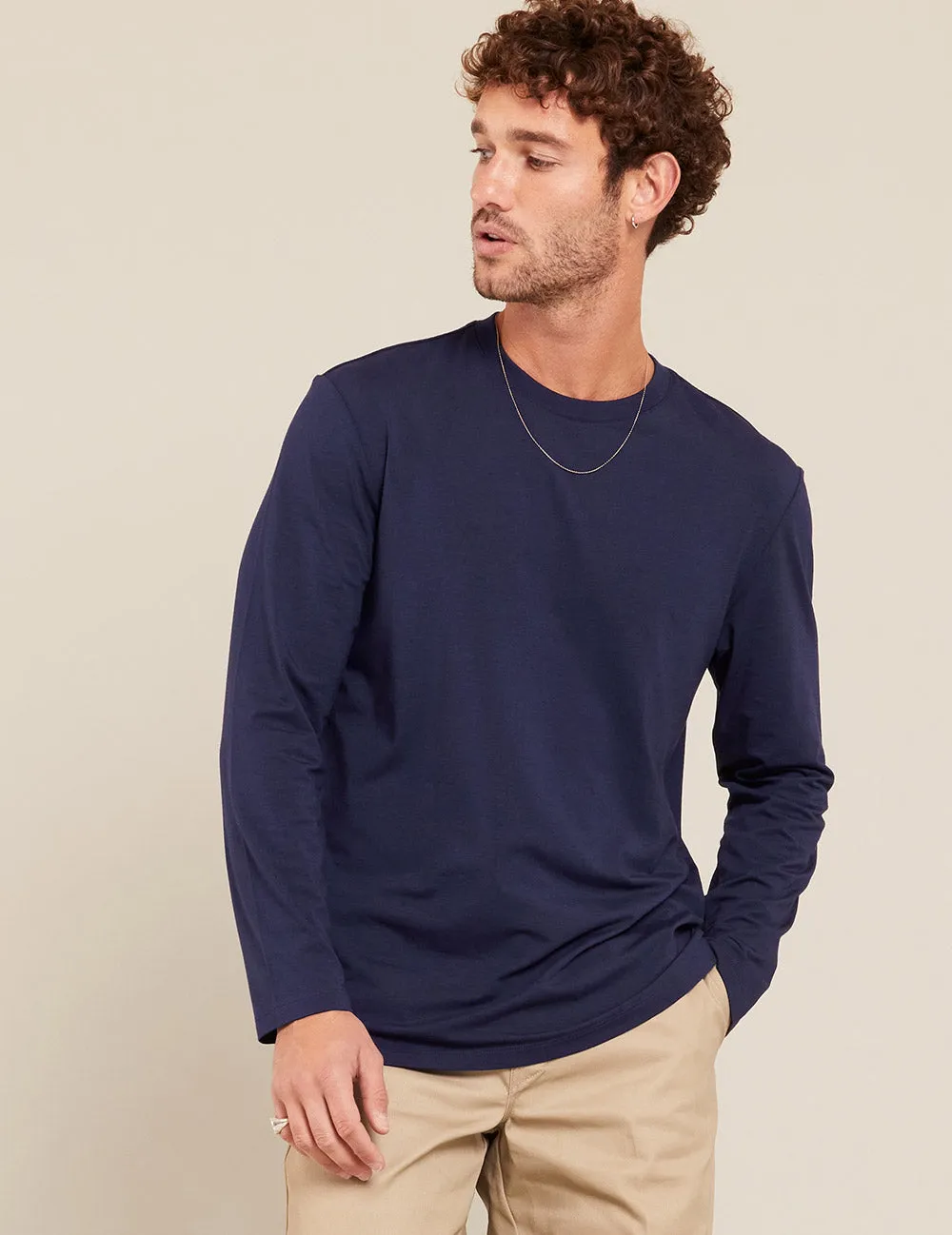 Men's Classic Long Sleeve T-Shirt - Navy