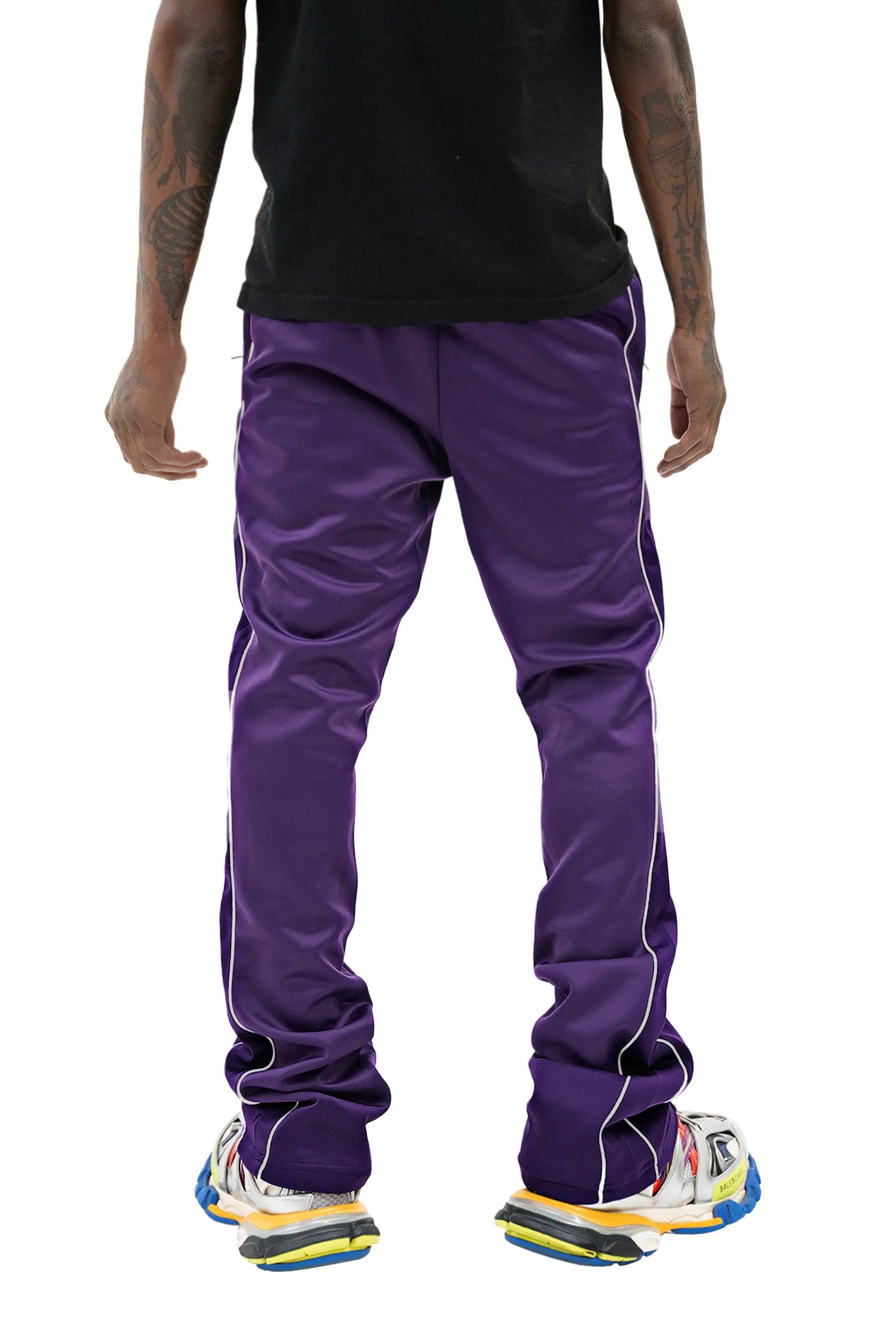 Men's Essential Solid Stacked Fit Flared Track Pants