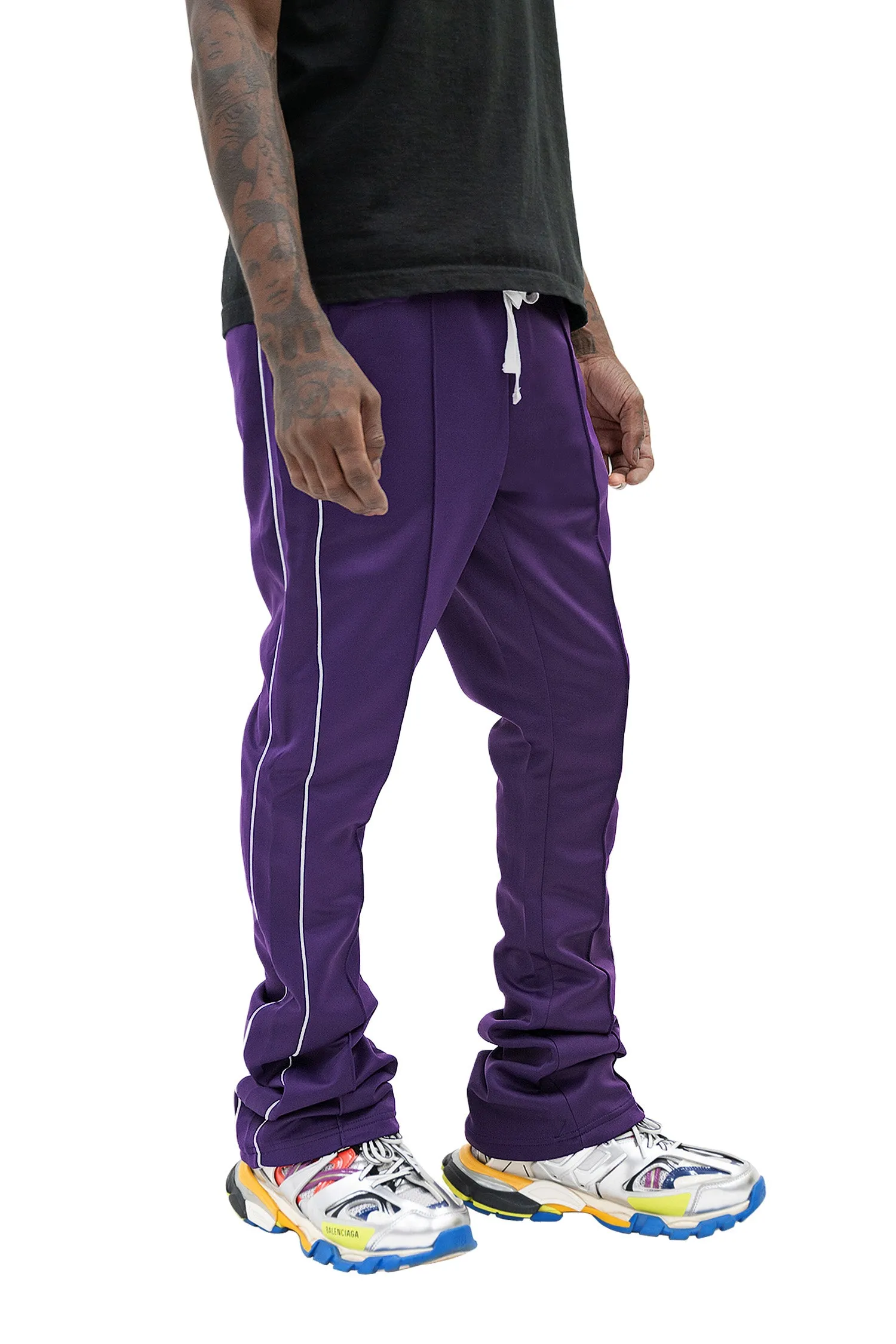 Men's Essential Solid Stacked Fit Flared Track Pants