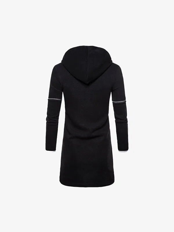 Men's Open Front Hooded Longline Coat