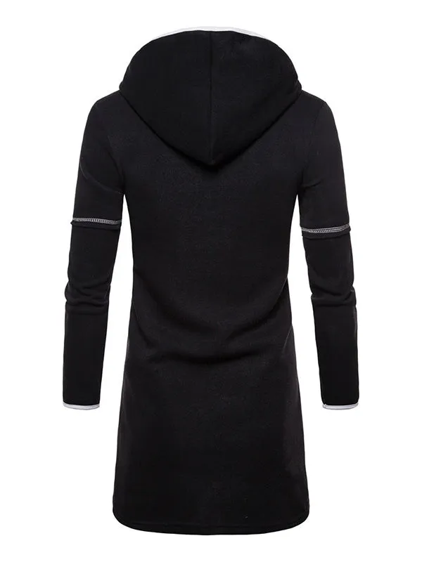 Men's Open Front Hooded Longline Coat