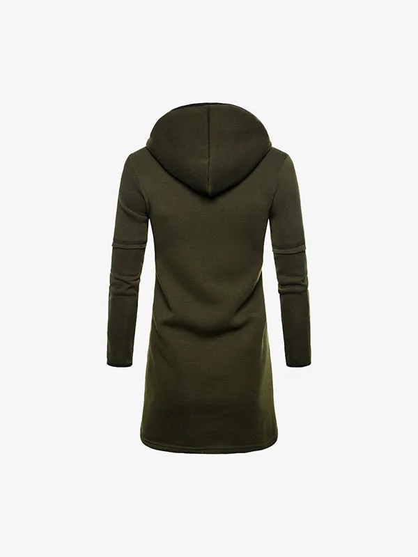 Men's Open Front Hooded Longline Coat