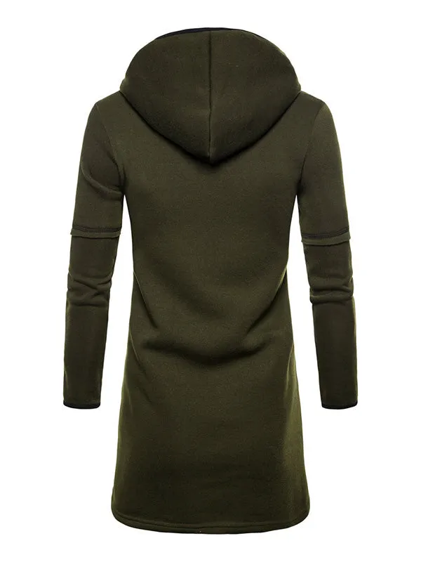 Men's Open Front Hooded Longline Coat