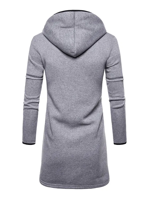 Men's Open Front Hooded Longline Coat