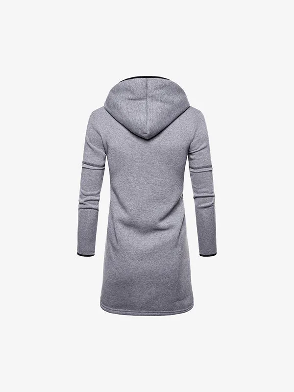 Men's Open Front Hooded Longline Coat