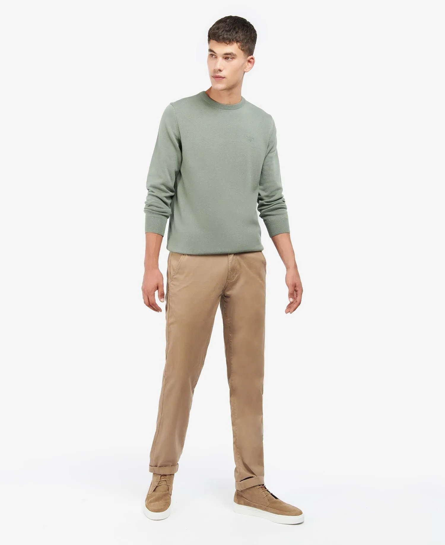 Men's Pima Cotton Crew Neck Sweater - Agave Green