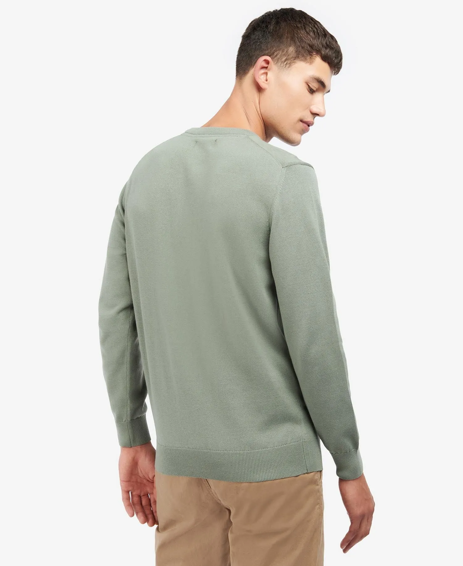 Men's Pima Cotton Crew Neck Sweater - Agave Green