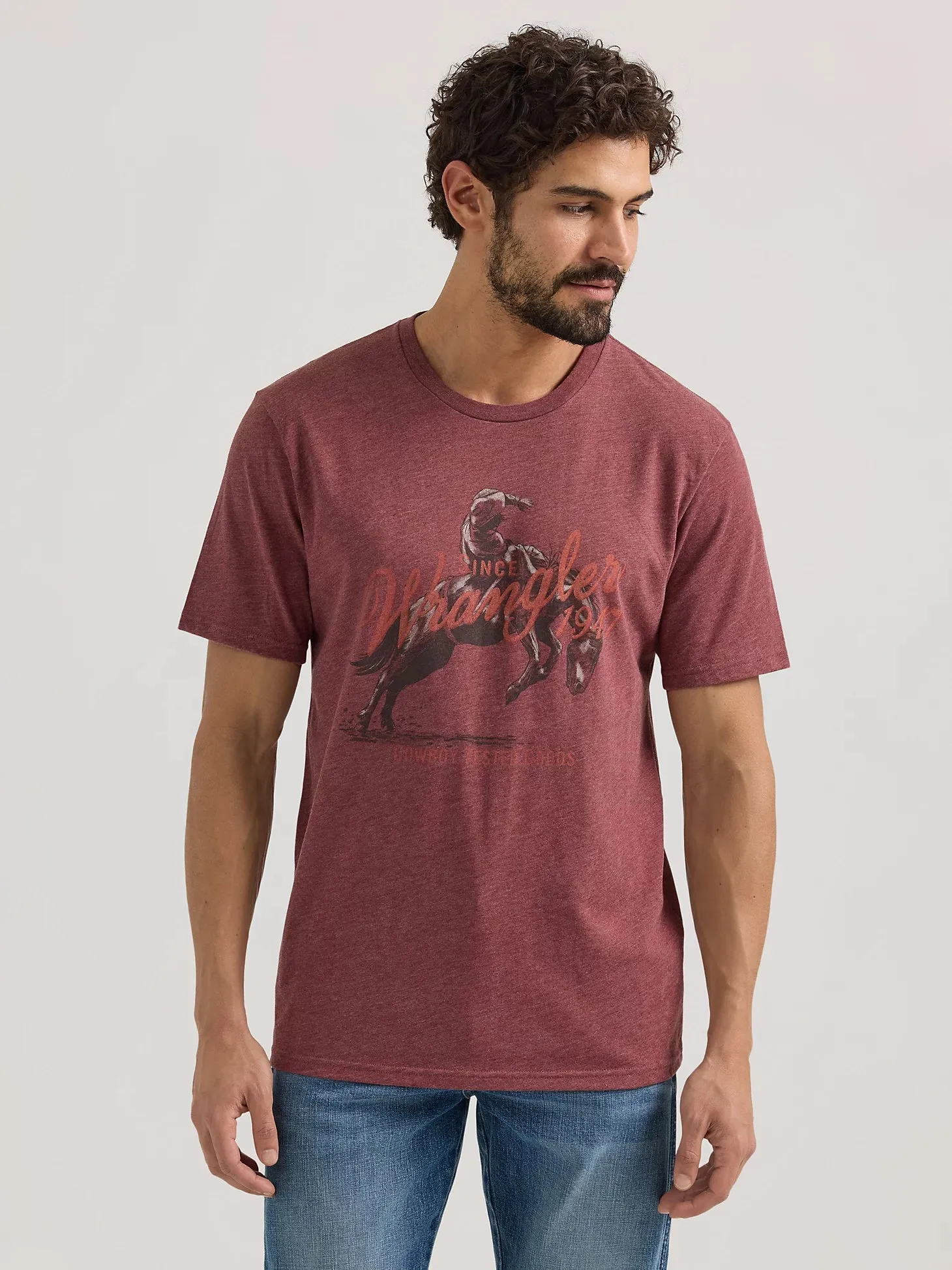 Men's Wrangler Graphic Short Sleeve T-Shirt Burgundy Heather - 112350041