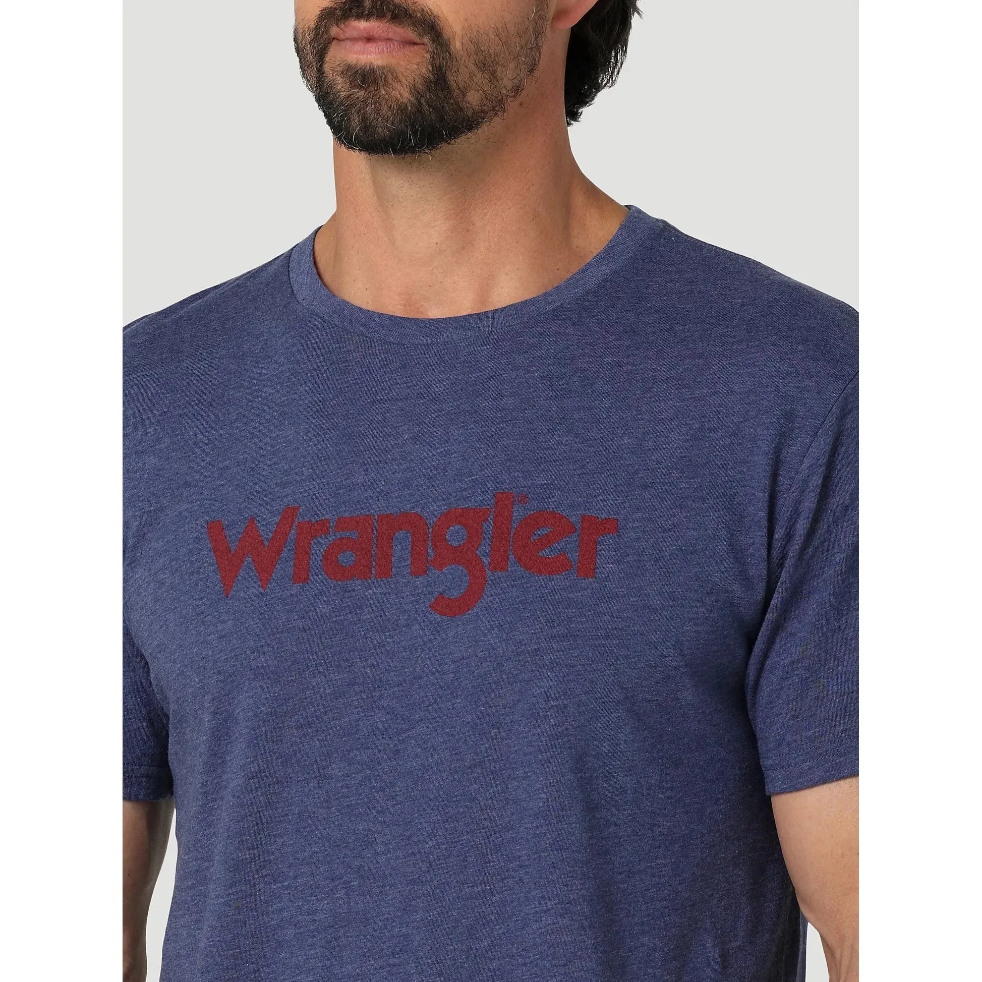 Men's  Wrangler KABEL LOGO T-SHIRT IN DENIM HEATHER