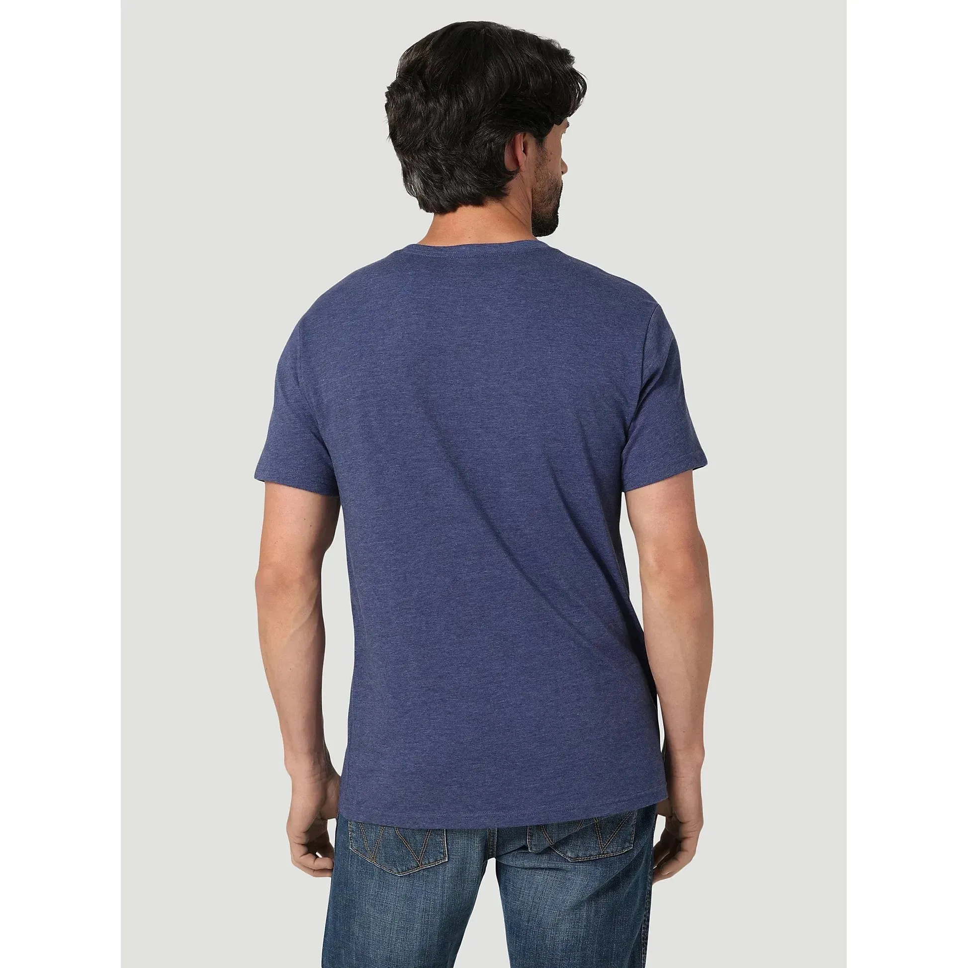 Men's  Wrangler KABEL LOGO T-SHIRT IN DENIM HEATHER