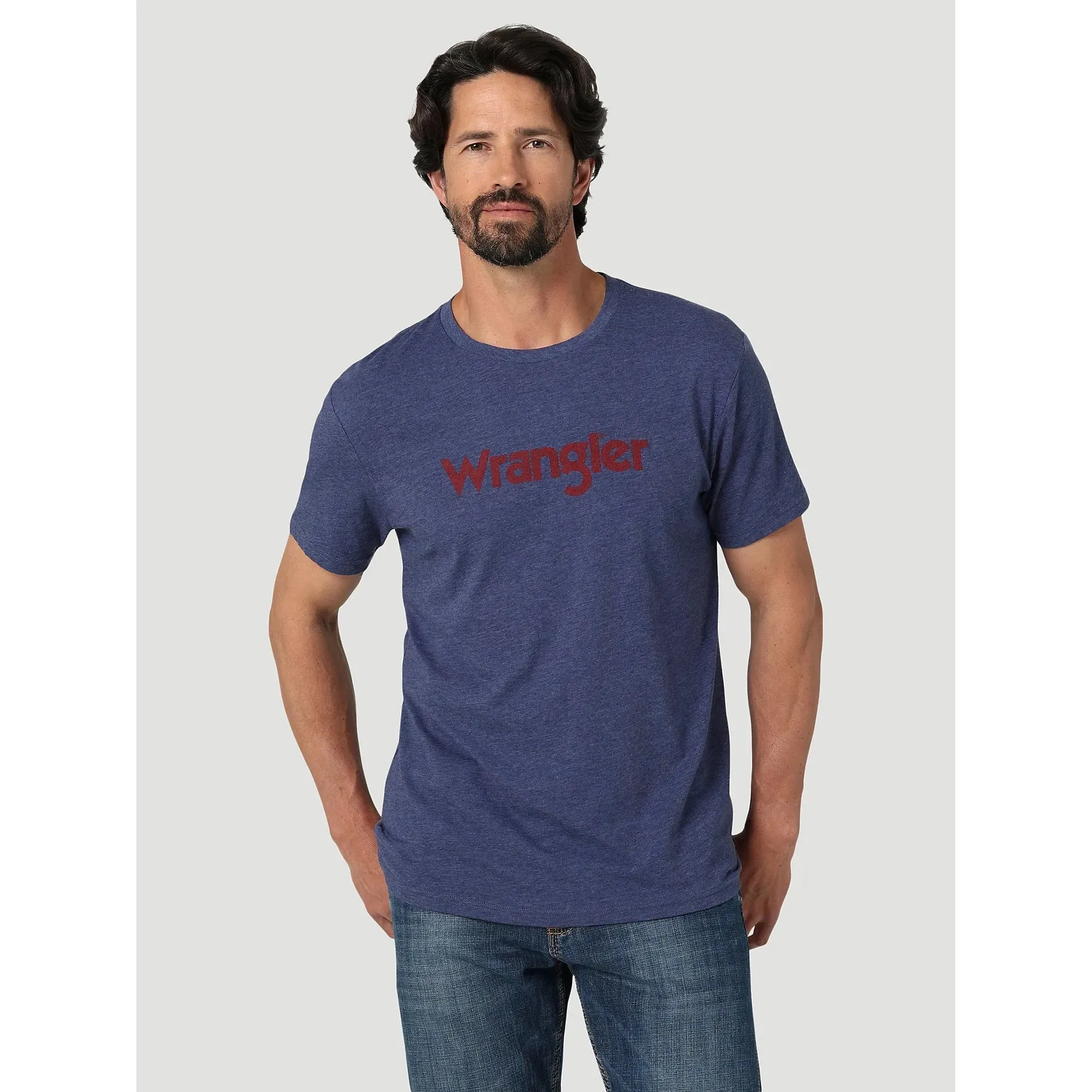 Men's  Wrangler KABEL LOGO T-SHIRT IN DENIM HEATHER