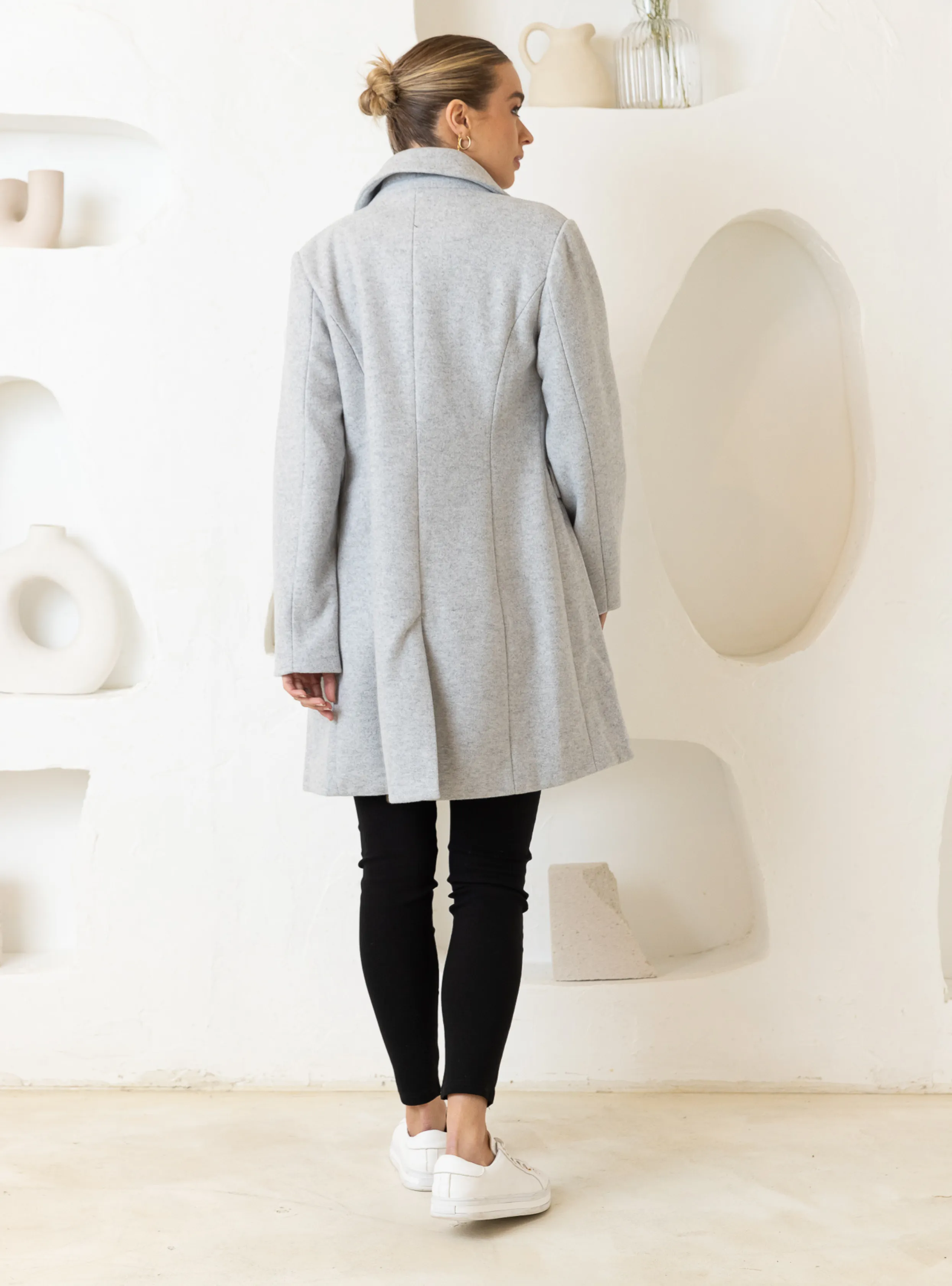 MIETTA COAT - Light Grey Marle