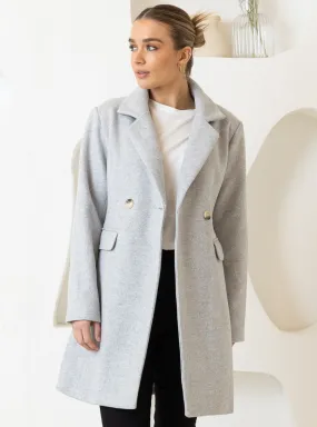 MIETTA COAT - Light Grey Marle