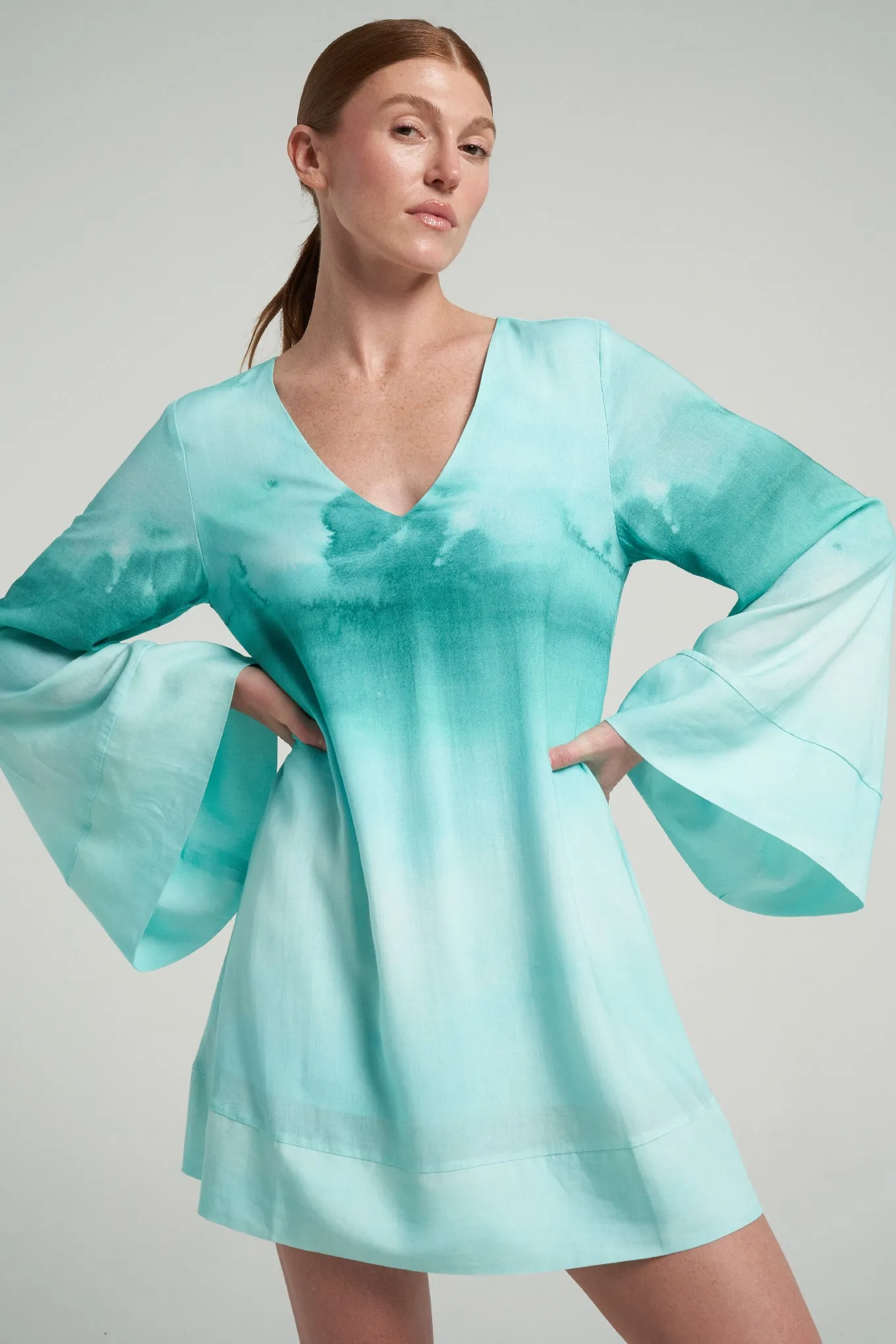 Mini Trapeze Dress Oasis Aqua