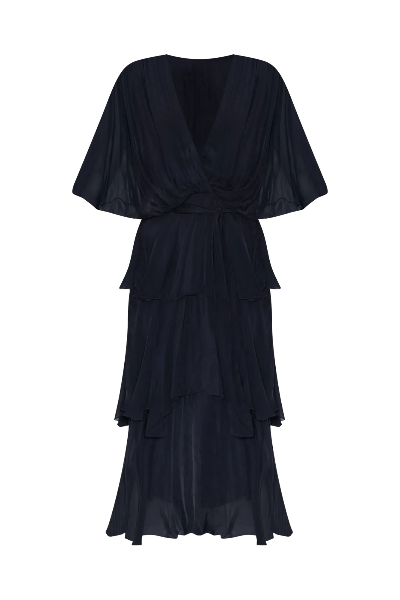 Natalie Navy Silk Layer Dress