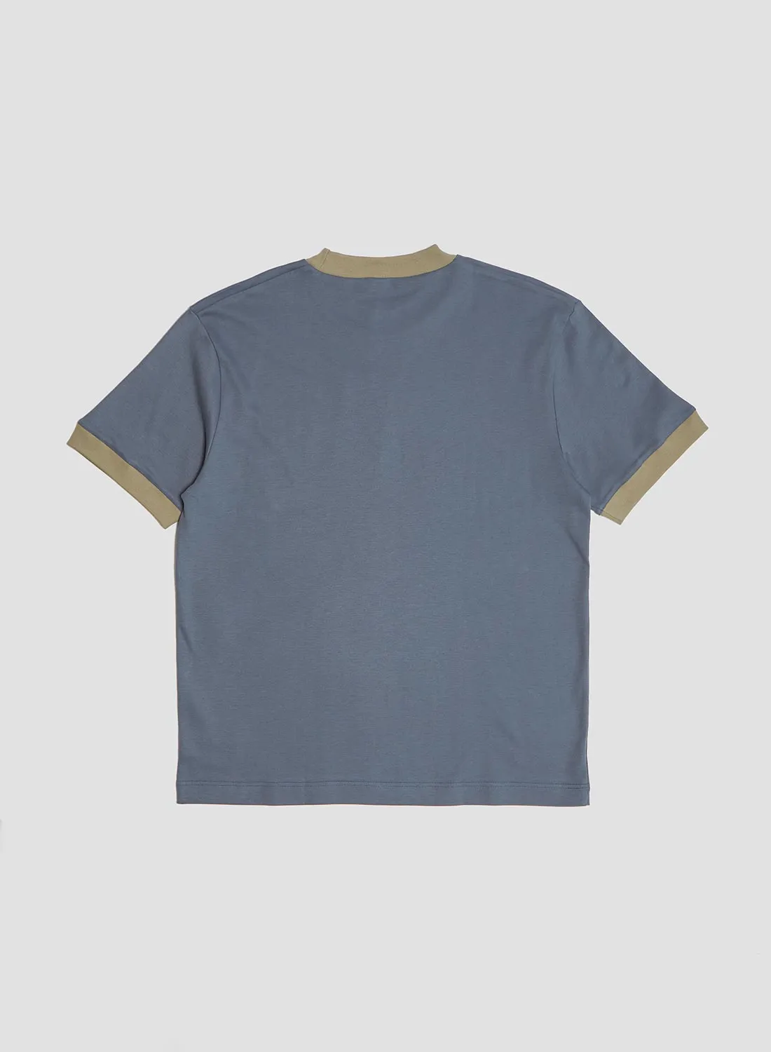 Nigel Cabourn x Sunspel Relaxed Heavyweight Supima Ringer T-Shirt in Slate Blue