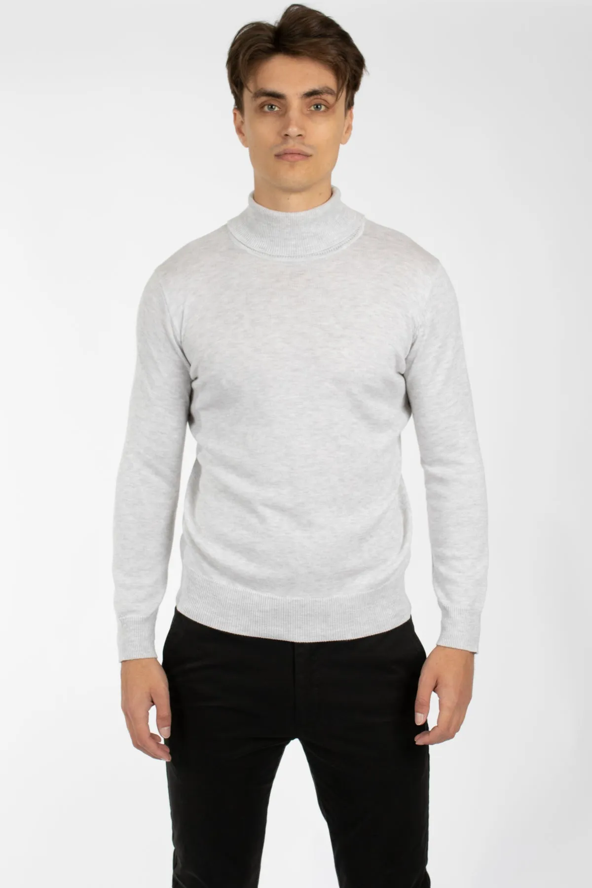 Oatmeal Turtleneck Cotton Marle