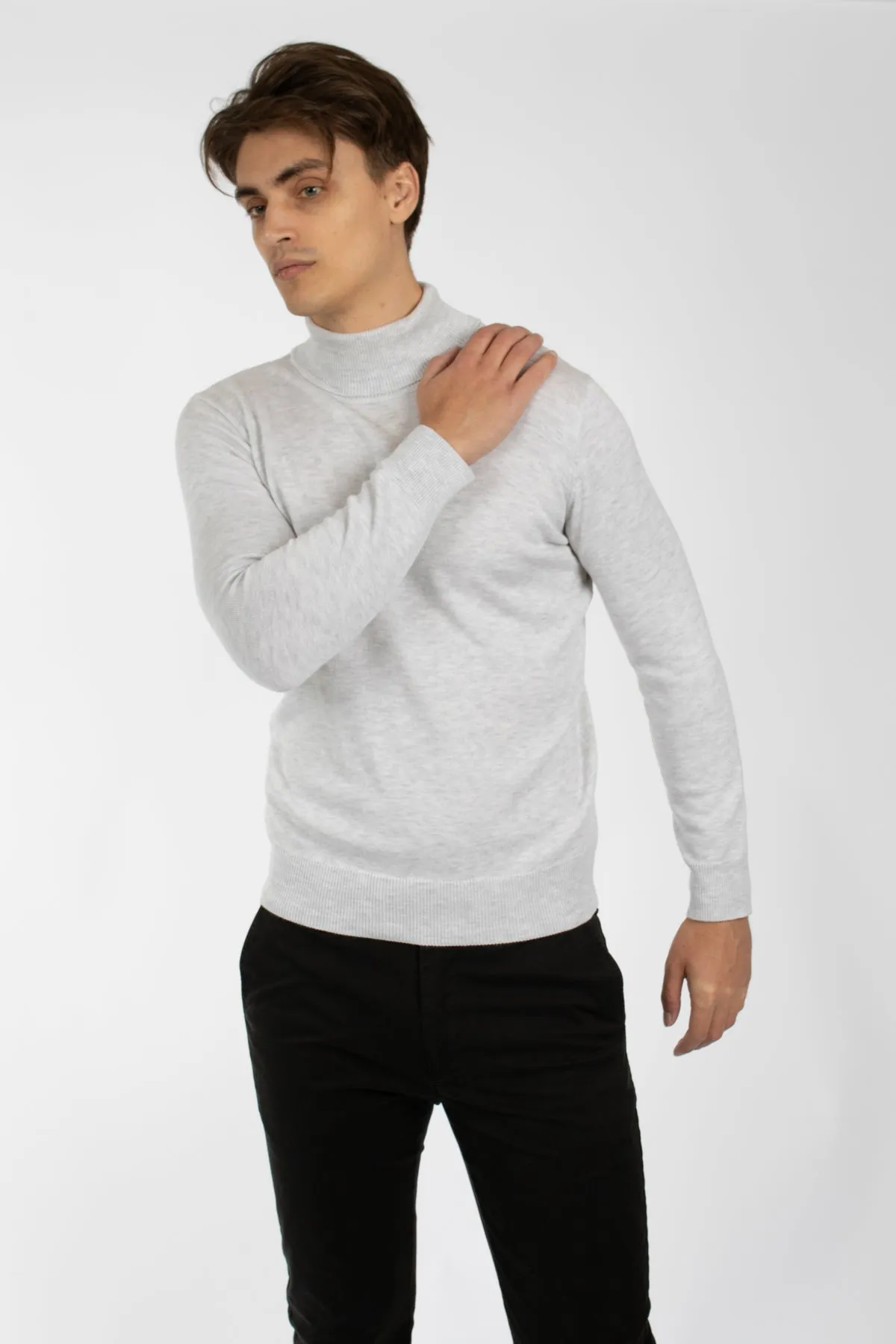 Oatmeal Turtleneck Cotton Marle