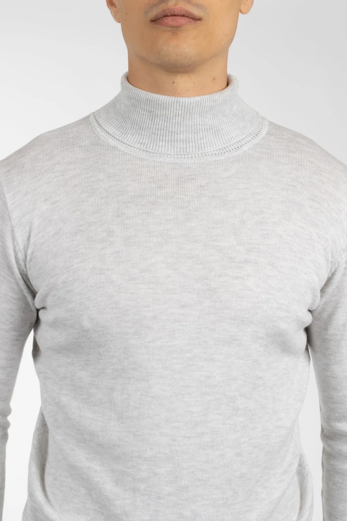 Oatmeal Turtleneck Cotton Marle