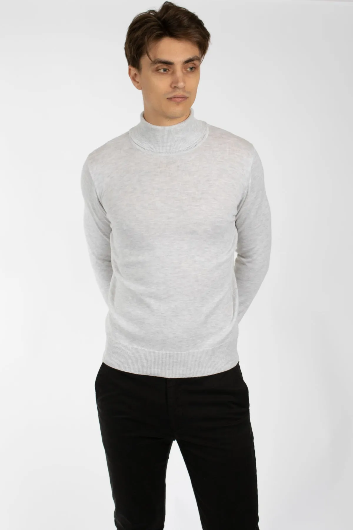 Oatmeal Turtleneck Cotton Marle