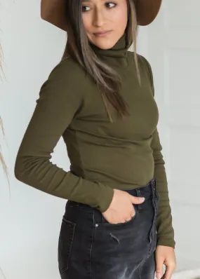 Olive Long Sleeve Turtleneck Sweater