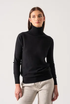 Ombra 100% Cashmere Turtleneck Sweater Black