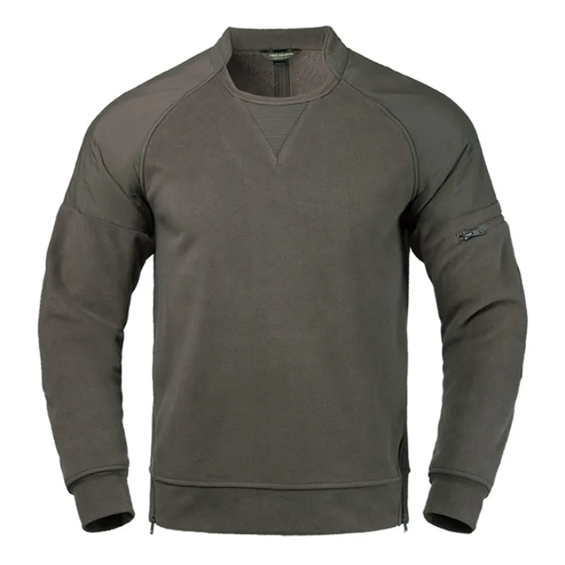 Outdoor Army Fan Men's Thickened Polar Fleece Crew Neck Jacket