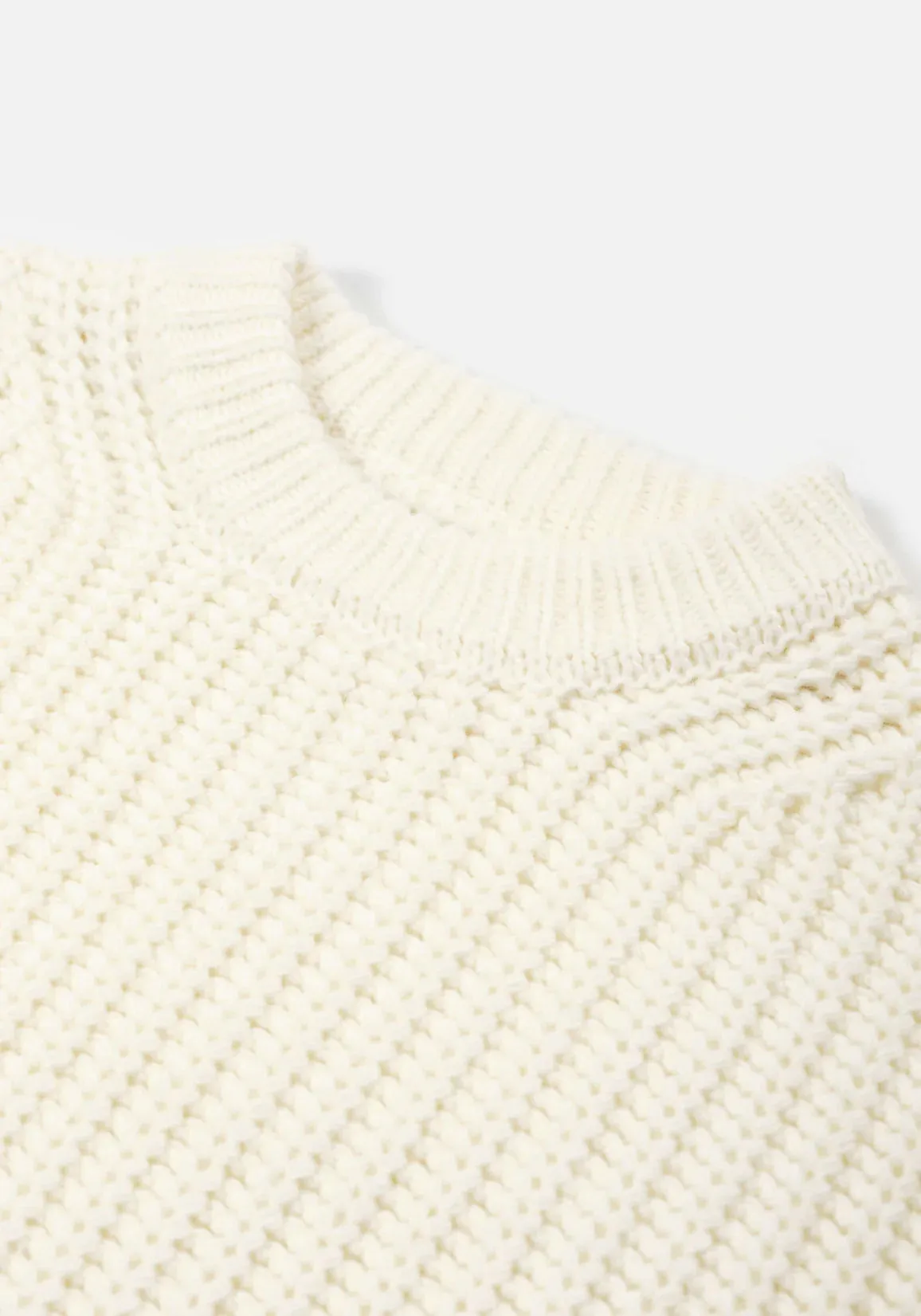 Oversized Fit Chunky Rib Knit Crewneck Jumper