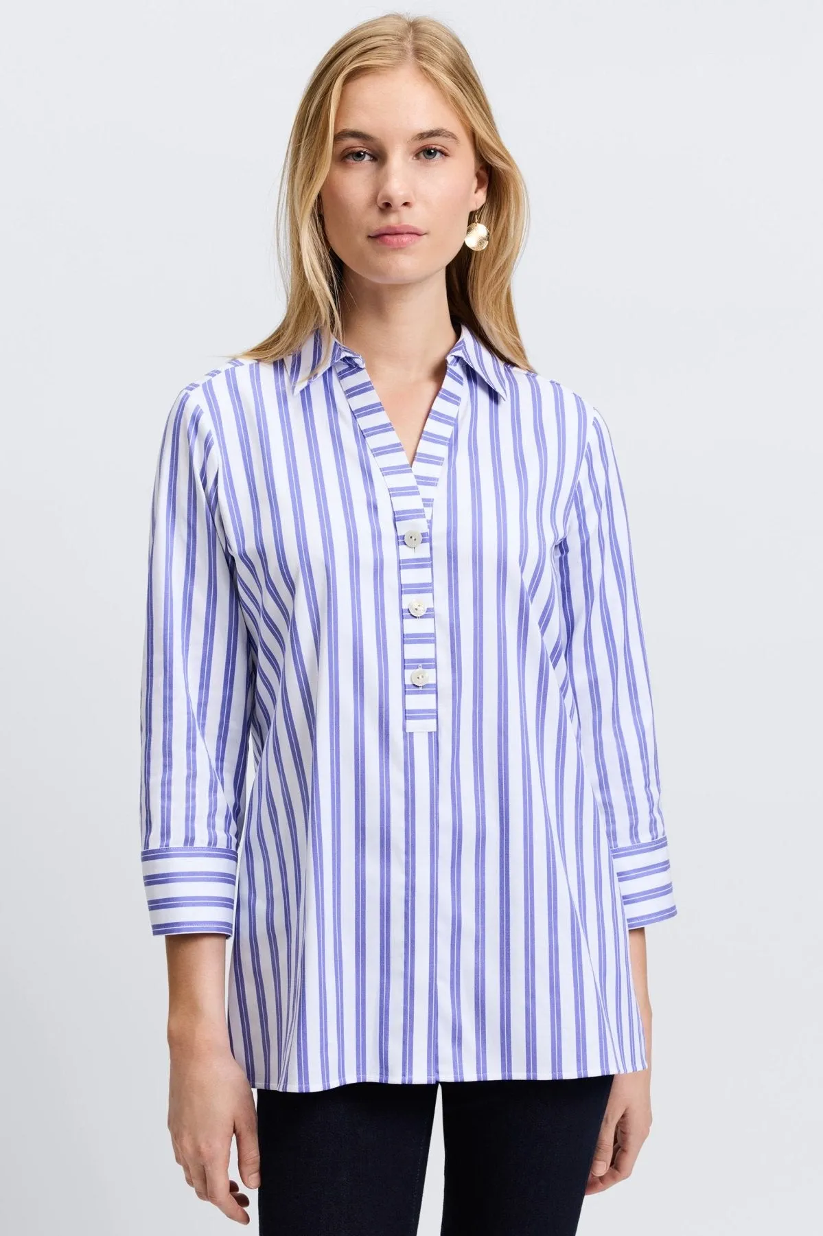 Pamela Essential Stretch No Iron Stripe Shirt