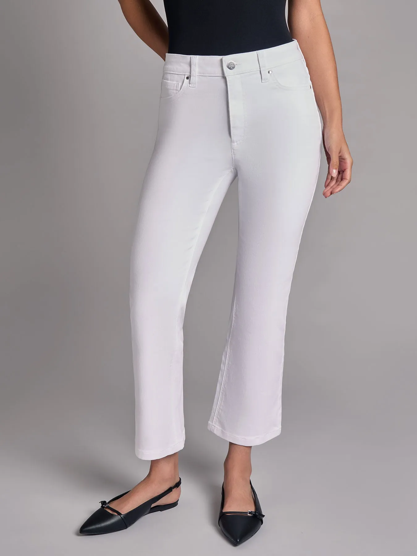 Petite High Rise Cropped Kick Flare Jeans