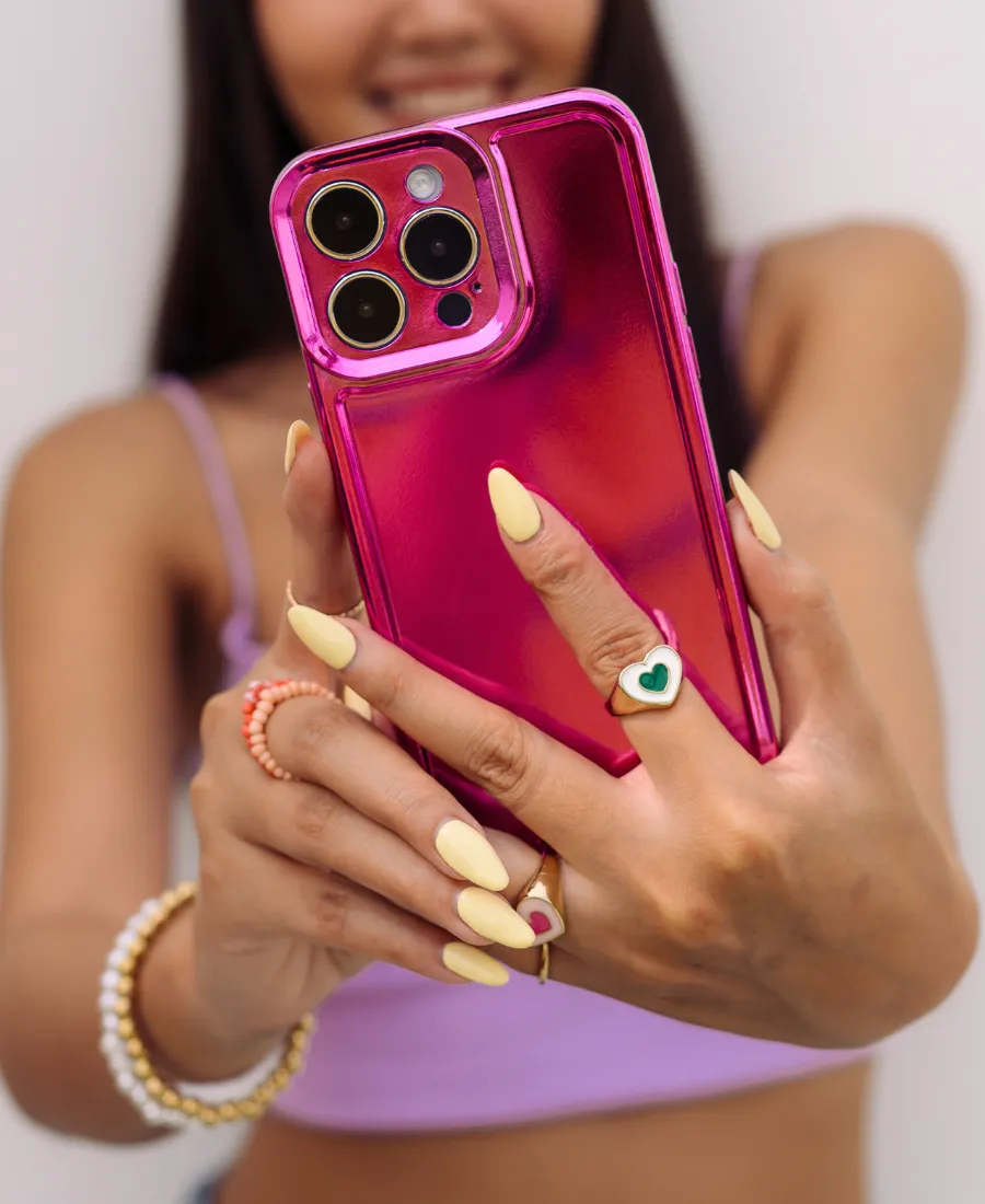 Pink Chrome Phone Case