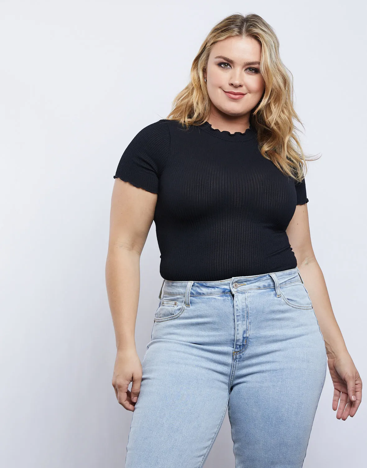 Plus Size Mock Neck Top