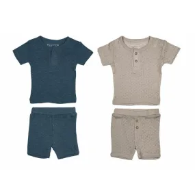 Pointelle Henley Tee   Short Set