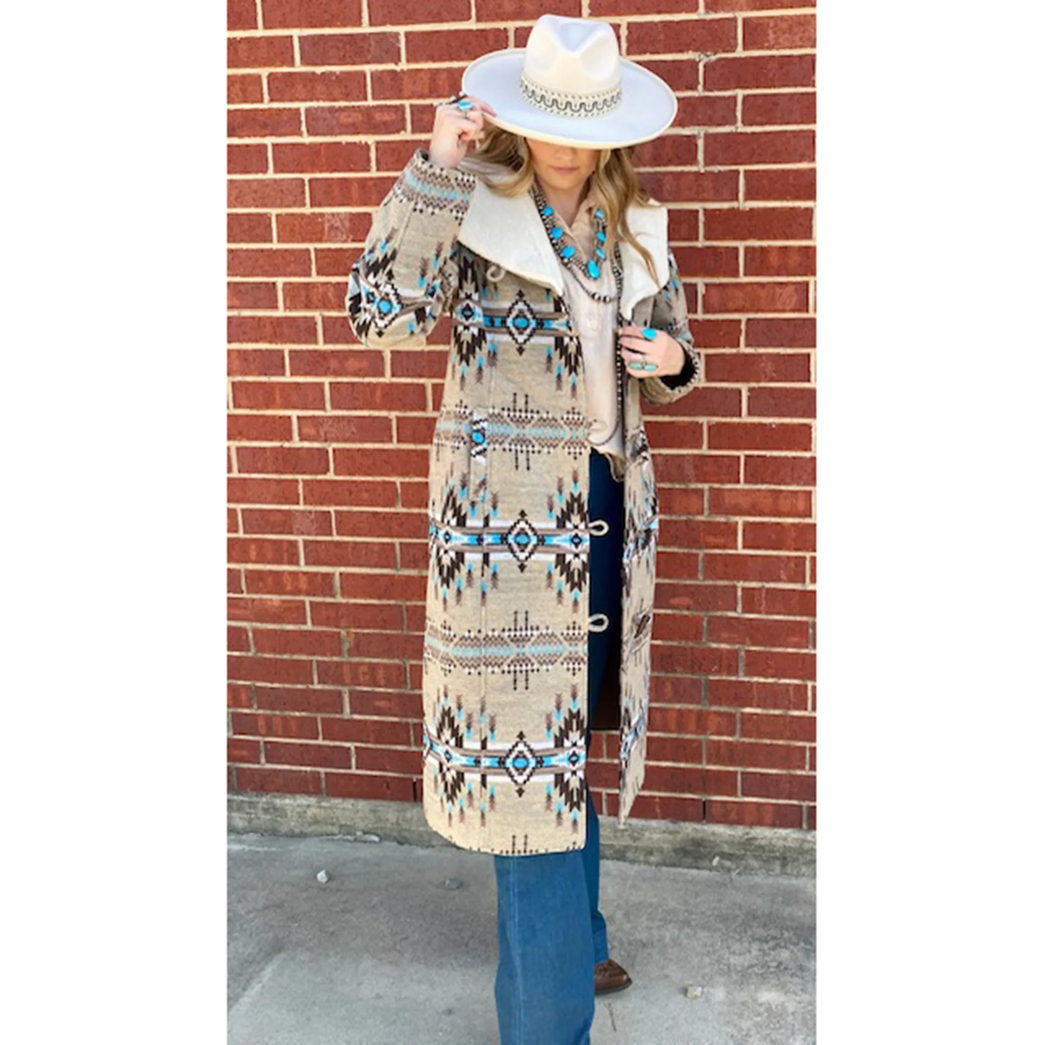 Powder River Women's Southwest Long Wool Coat