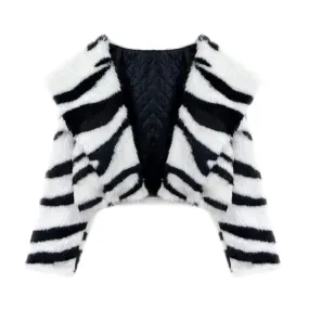 Pre Order:  Zebra Faux Fur Short Coat