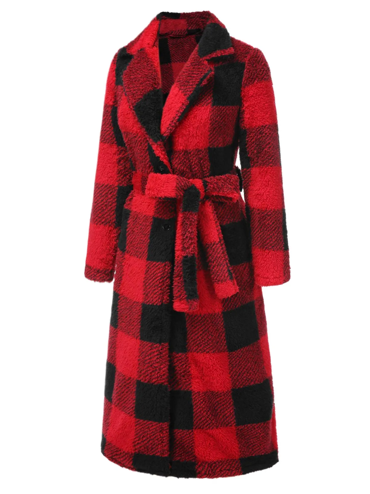 [Pre-Sale] 1970s Red And Black Check Lapel Coat