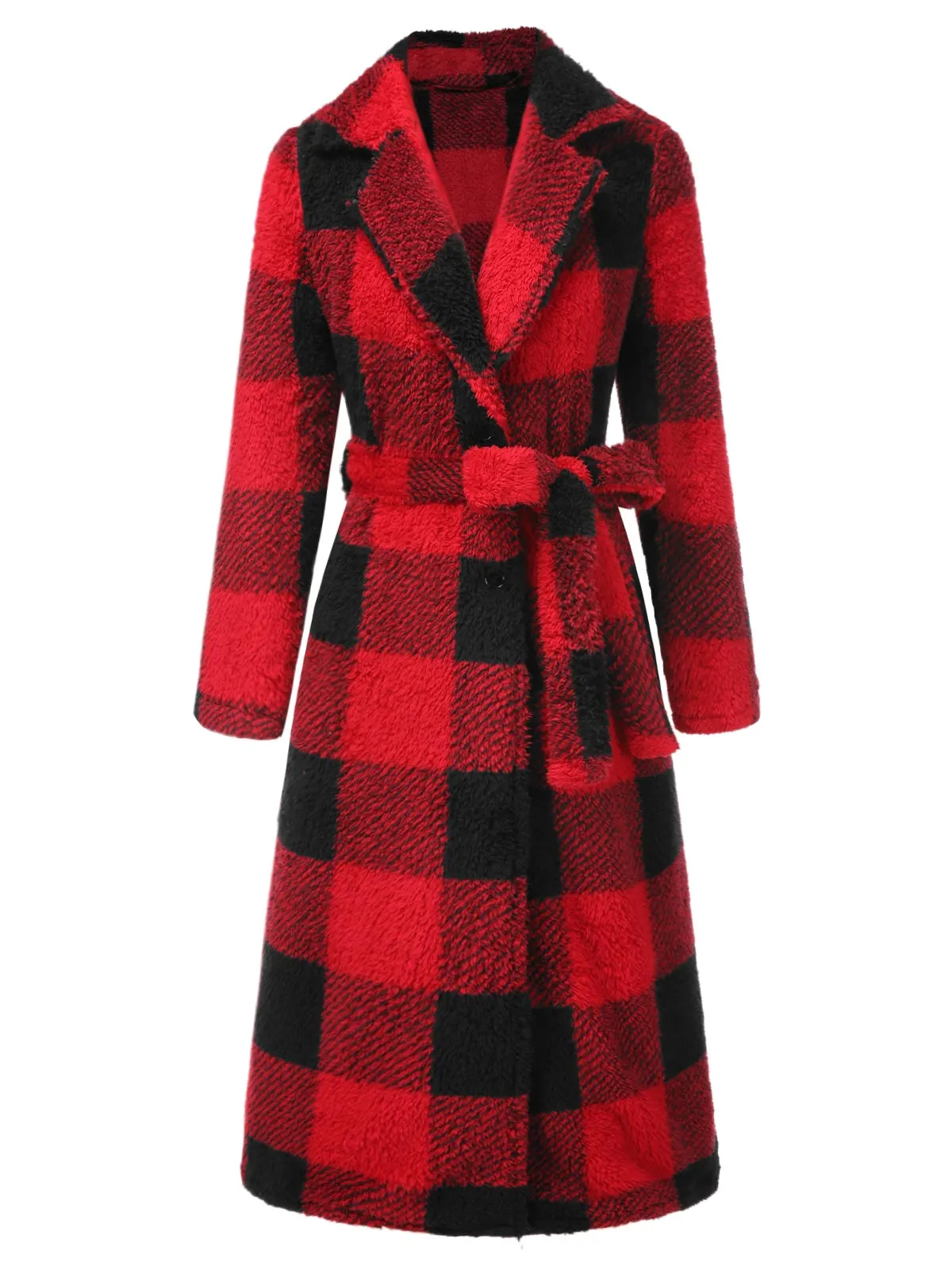 [Pre-Sale] 1970s Red And Black Check Lapel Coat