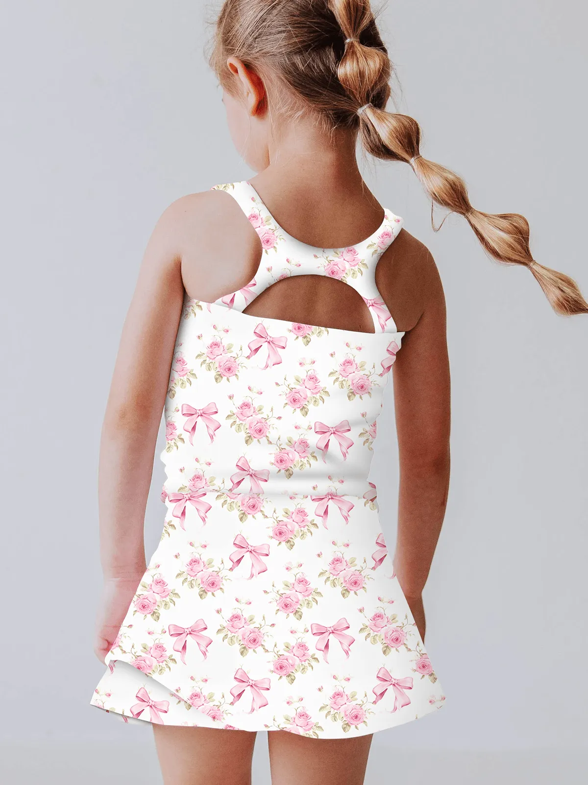 [Pre Sale] Whimsical & Wild Ribbons & Roses - Girls Active Skort Set (EST SHIP LATE MARCH)