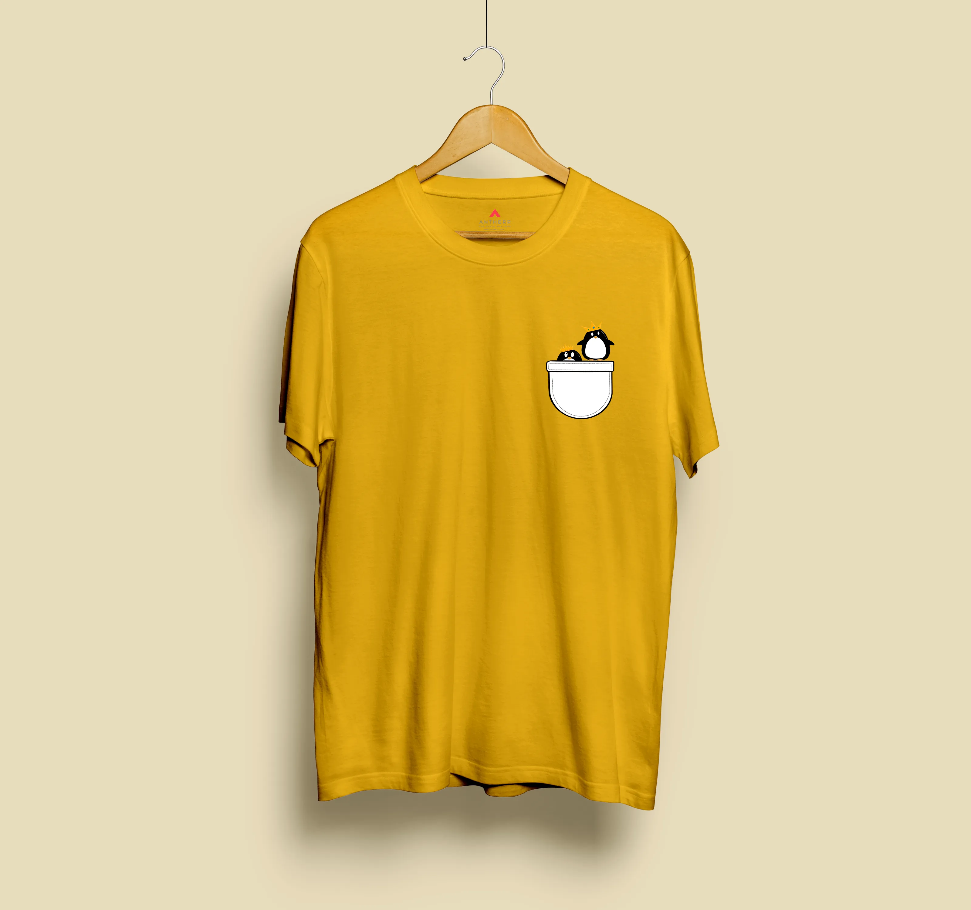 "CUTE PINGU"- HALF-SLEEVE POCKET DESIGN T-SHIRT'S