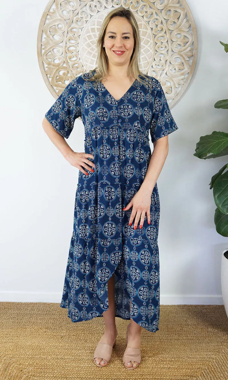 Rayon Dress Chinta Katmandu Navy