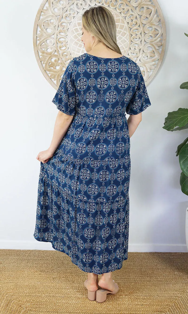 Rayon Dress Chinta Katmandu Navy