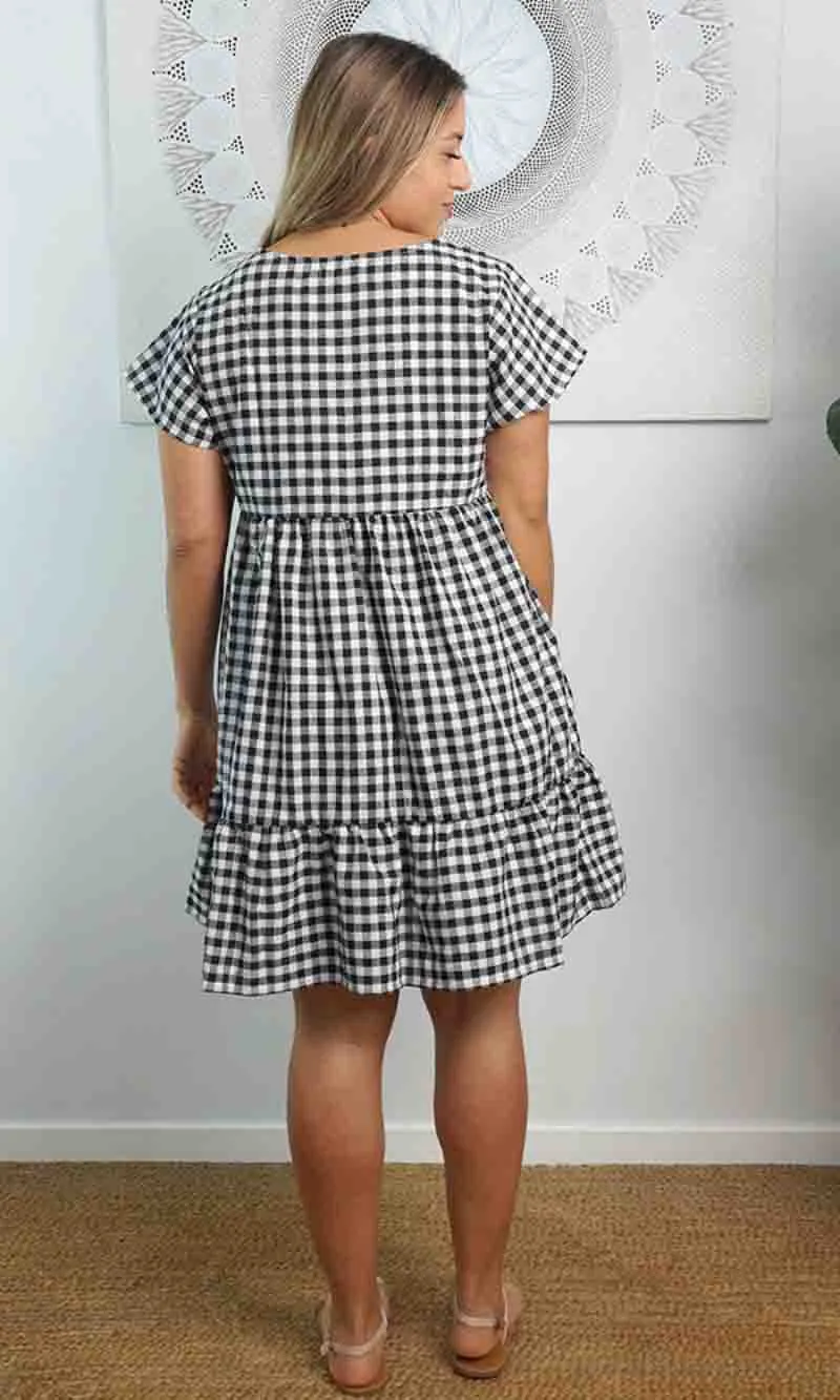 Rayon Dress Kiki Gingham, More Colours