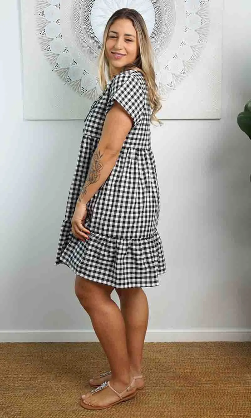 Rayon Dress Kiki Gingham, More Colours