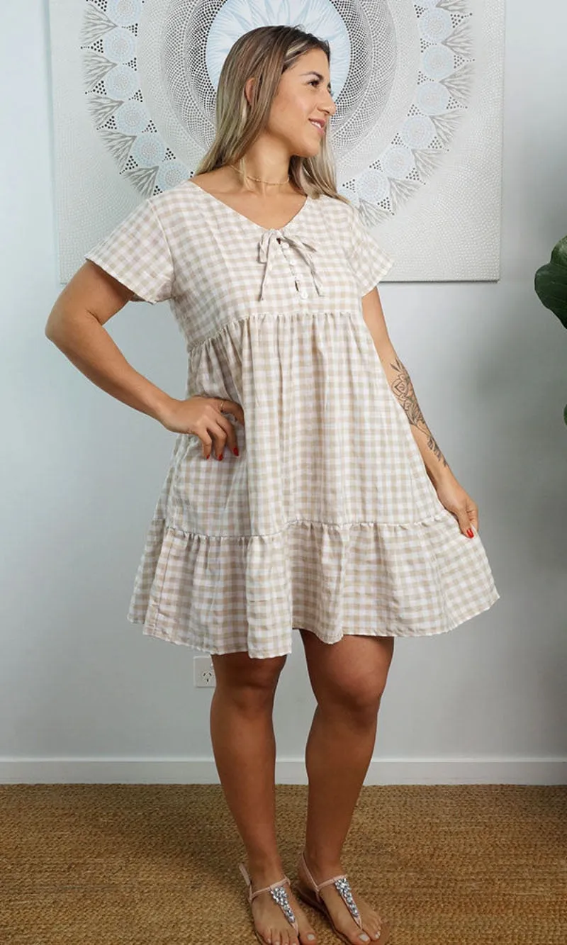 Rayon Dress Kiki Gingham, More Colours