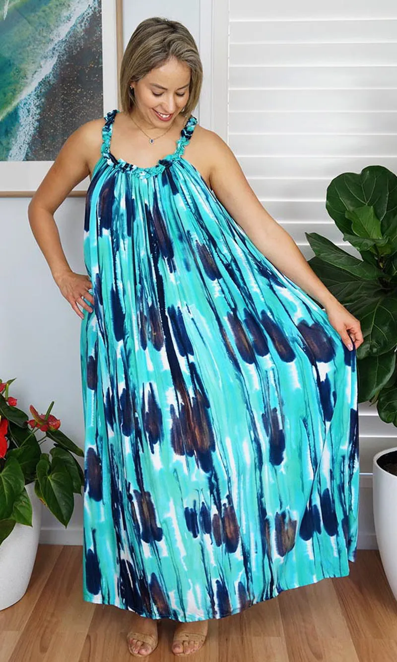 Rayon Dress Magnum Long Streaky Tie Dye, More Colours