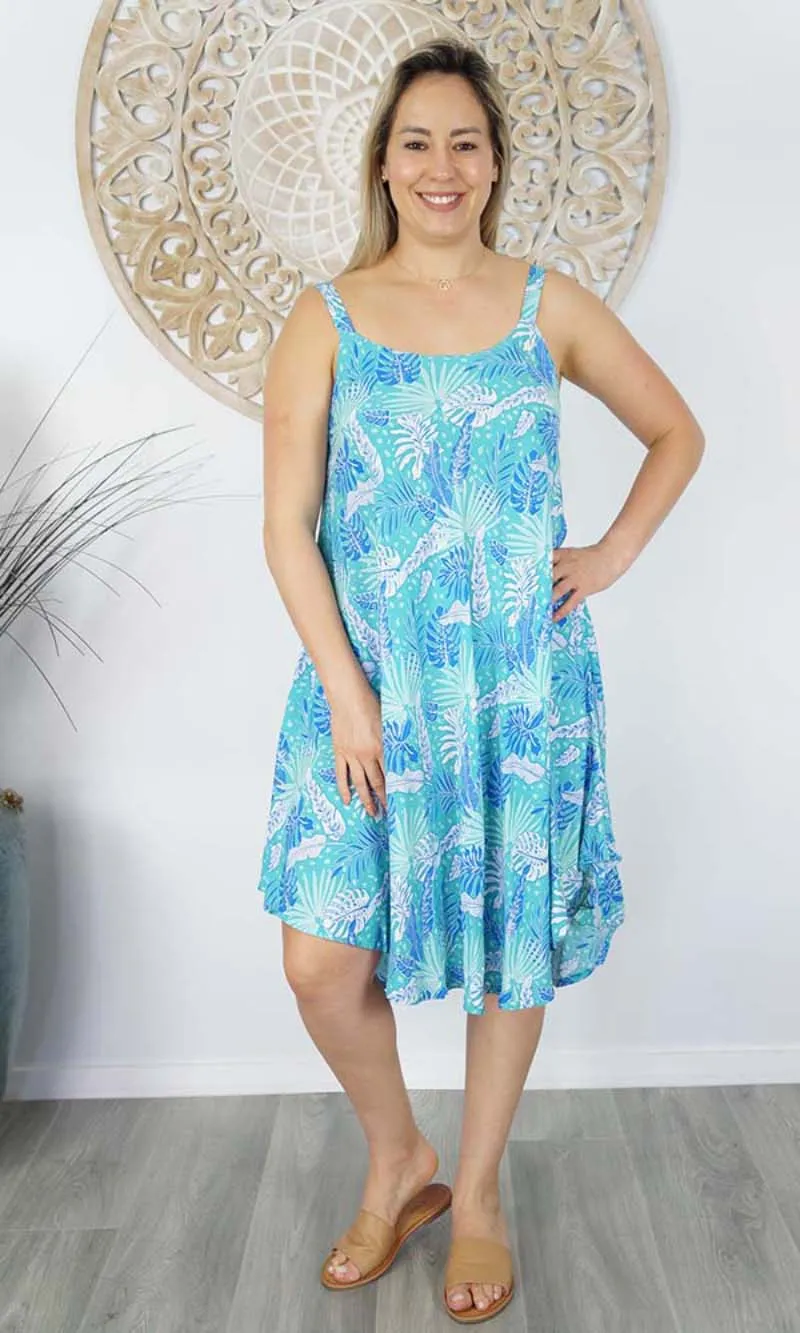 Rayon Dress Montego Tropical Leaves, More Colours